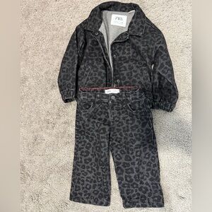 Zara Leopard Print Denim Set